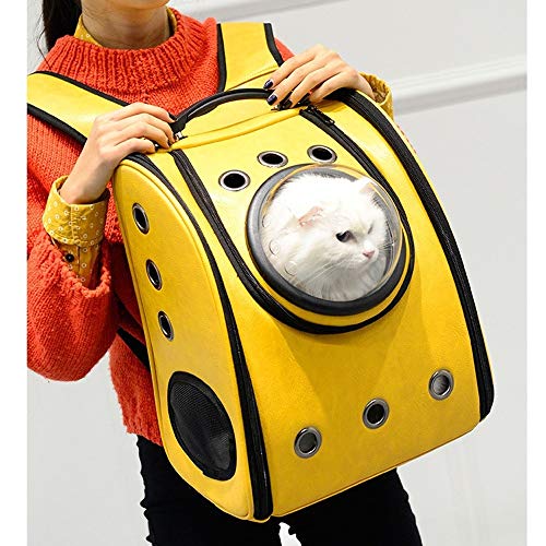 XHHWZB Bolso portátil del Espacio del Gato de la Mochila del Animal doméstico, Bolso del Cofre del Perro Respirable desplegable Portador del Perro del Viaje, Conveniente for los Animales domésticos