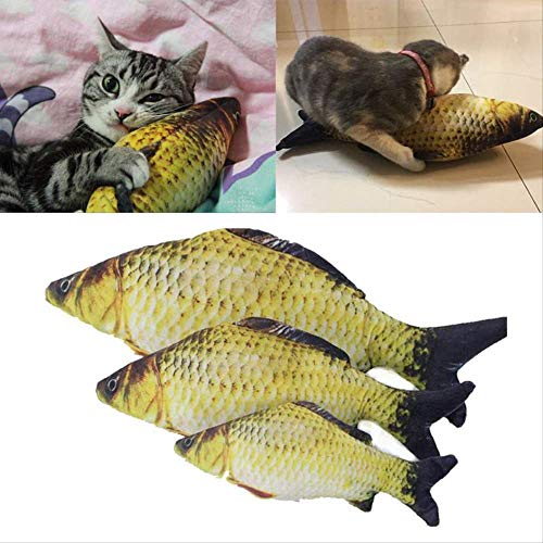 xianshiyanta Juguetes para Gatos Catnip Práctico Boutique Pet Cat Toys Cute Fish Shape Chewing Toy Simulation Fish Relleno con Catnip Pet Interactive Toy para Gatos Kit