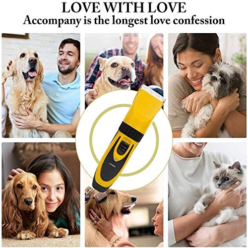 Xiaoguo Pelo del animal doméstico podadoras preparación del perro Kit, Clippers Dog, inalámbrico recargable kit de aseo Perro, Animales domésticos eléctricos de cortar el pelo máquina de afeitar Tijer