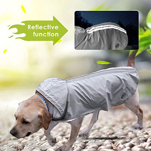 XIAPIA Impermeable Perro,Chubasquero Perro Grande/Mediano/Pequeño Chubasquero para Perros con Capucha Abrigo Impermeable Perros Ajustable,Lavable de Dos Colores Opcionales Diseñados para Perros