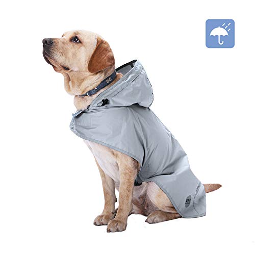 XIAPIA Impermeable Perro,Chubasquero Perro Grande/Mediano/Pequeño Chubasquero para Perros con Capucha Abrigo Impermeable Perros Ajustable,Lavable de Dos Colores Opcionales Diseñados para Perros