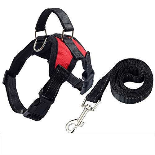 Xin Yuew Perro Chaleco Arnés Hogar Pequeño/Mediano/Grande Cofre de Perro con Cuerda de tracción Cadena de Perro de Coche al Aire Libre, Collar, Suministros para Mascotas (4 Colores Opcionales)