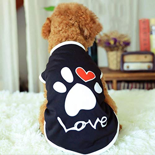 Xinger Chaleco Camisa pequeña para Mascotas Gato Ropa para Perros Estampado de Pata Algodón Perros Camiseta Mascota Cachorro Ropa de Verano Ropa Abrigo para Perro, Pata Blanca, XXL