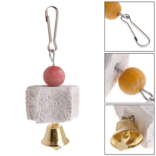 XMTPF - Jaula Colgante de Piedra Mineral con Forma de Estrella para moler los Dientes de la Boca, Juguetes molares, hámster para pájaros y Mascotas pequeñas