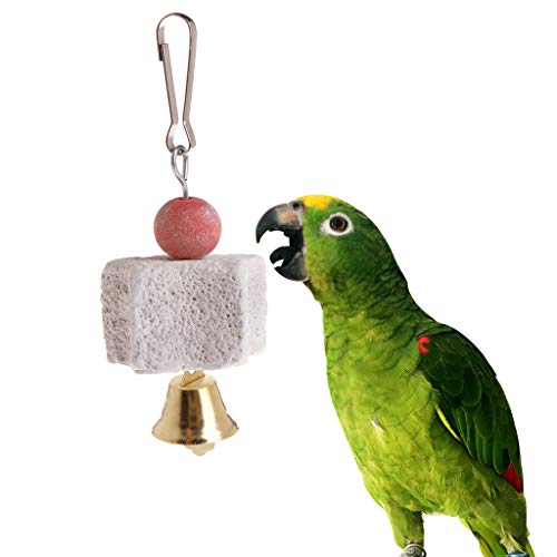 XMTPF - Jaula Colgante de Piedra Mineral con Forma de Estrella para moler los Dientes de la Boca, Juguetes molares, hámster para pájaros y Mascotas pequeñas