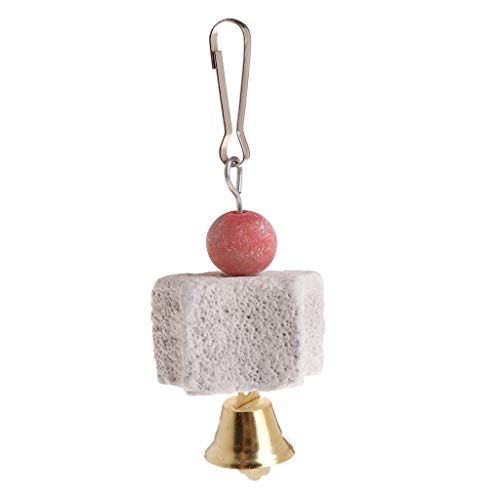 XMTPF - Jaula Colgante de Piedra Mineral con Forma de Estrella para moler los Dientes de la Boca, Juguetes molares, hámster para pájaros y Mascotas pequeñas