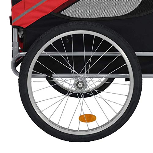 XQSSB Remolque De Bicicleta para Perros Remolque En Perros, Bicicletas Remolque Remolque para Mascotas Bicicletas, Remolques Animal, Perro Remolque,Red and Black