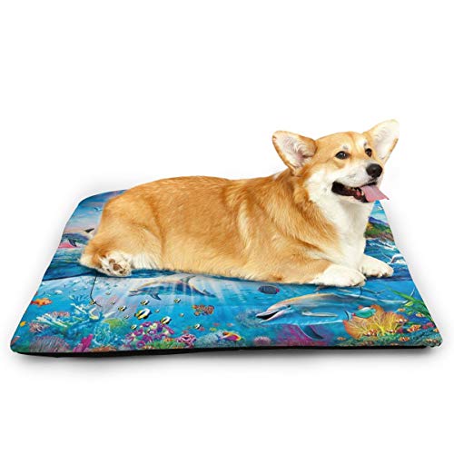 XUJT11O Dolphin Jumping In Ocean Pet Cama Mat suave antideslizante perrera almohadilla disponible en varios estilos de tamaños