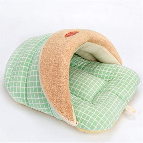 XYBB Cama Perro Casa para Gatos Esteras para Mascotas Saco de Dormir Cojín para Hamburguesas Encantador Cojín para Cachorros Cama de Conejo Perrera Cama para Gatos 36 * 25 * 23 cm Verde