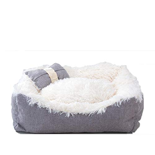 Y-modo Caseta De Perro Desmontable Caseta De Perro Mediana Cama De Perro Con Arena Suave Para Gatos, Gris, S