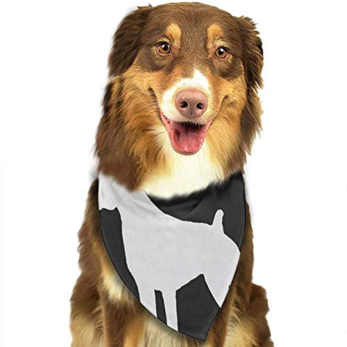 YAGEAD Pañuelo para Perros Puppy and Pet Bandanas, Boxer Dog Silhouette White Black Pet Scarf