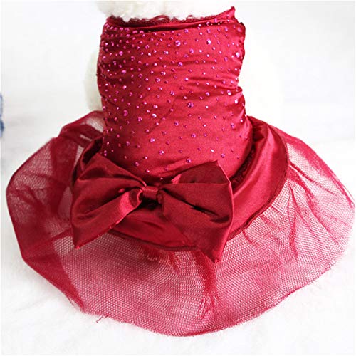 Yagoal Trajes para Perros pequeños Ropa para Perros Puppy Clothes Skirt For Small Dog Pet Party Dress Wedding Dresses For Dog Princess Dog Dress Red,l