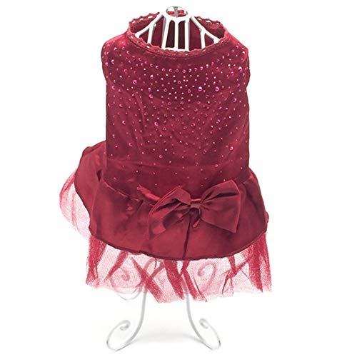 Yagoal Trajes para Perros pequeños Ropa para Perros Puppy Clothes Skirt For Small Dog Pet Party Dress Wedding Dresses For Dog Princess Dog Dress Red,l