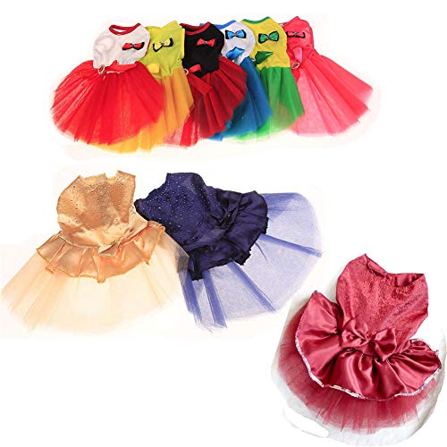 Yagoal Trajes para Perros pequeños Ropa para Perros Puppy Clothes Skirt For Small Dog Pet Party Dress Wedding Dresses For Dog Princess Dog Dress Red,l