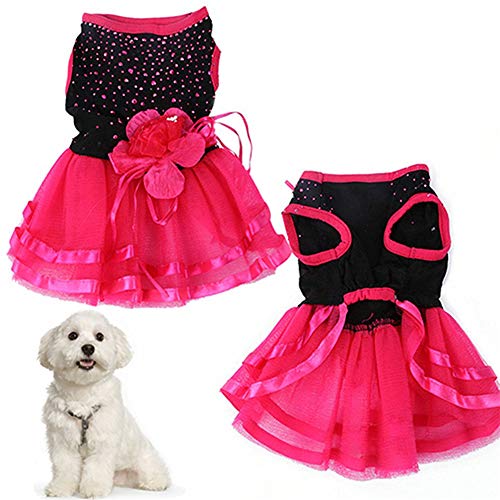 Yagoal Trajes para Perros pequeños Vestido de Perro Dog Dress For Summer Cat Clothes Cute Dog Dresses Sweet Puppy Wedding Dress Dogs Clothes l