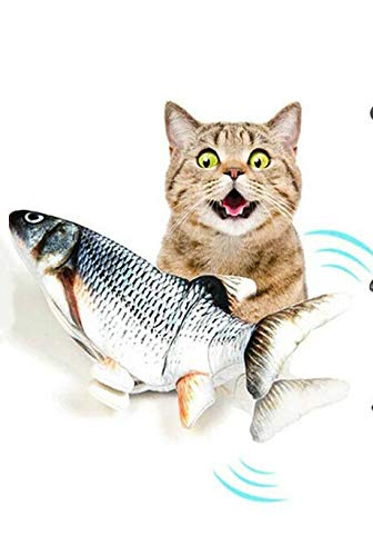 YANGDIAN Juguete Gato Creativo Eléctrico Interactivo Gato Relleno Juguete Wagging Simulación Pescado Realista Felpa Catnip Pescado Menta Relleno Juguetes Cat Producto