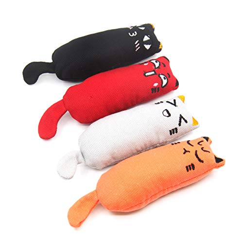 YAVO-EU 4pcs Juguete Catnip Interactiva Mascota Juguetes para Gato Hierba Gatera Fish Toy Chew