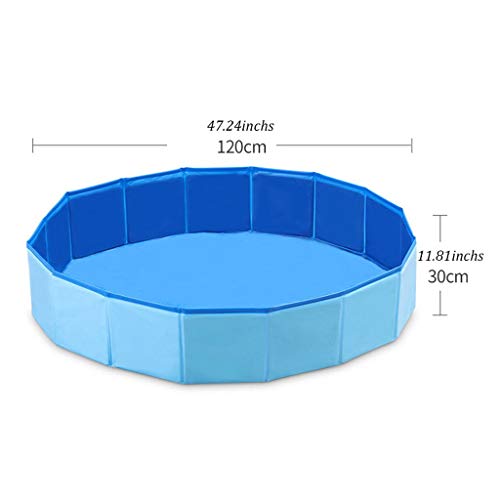 YC electronics Bañera para Perro, Piscina para Mascotas, baño Plegable para Piscina, 110 * 31cm, Azul