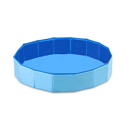 YC electronics Bañera para Perro, Piscina para Mascotas, baño Plegable para Piscina, 110 * 31cm, Azul