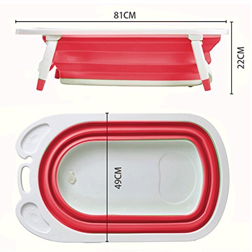 YC electronics Bañera Plegable para Perros, Perros y Gatos bañera, bañera de Piscina, 81 * 49 * 22cm, Rojo