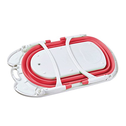 YC electronics Bañera Plegable para Perros, Perros y Gatos bañera, bañera de Piscina, 81 * 49 * 22cm, Rojo