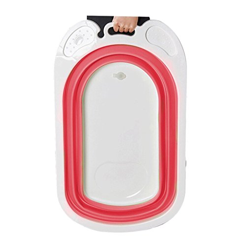 YC electronics Bañera Plegable para Perros, Perros y Gatos bañera, bañera de Piscina, 81 * 49 * 22cm, Rojo