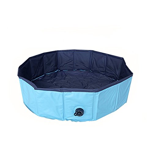 YC electronics Baño Plegable para Perros, Baño para Perros con Gatos, Piscina para Mascotas, 80 * 20cm, Azul