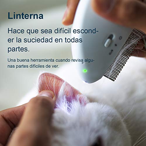 YIROO Peine antipulgas para Gatos y Perros,Peine Eléctrico Antipiojos,para Eliminar pulgas y piojos,Seguridad,portátil, fácil de Usar（Blush）