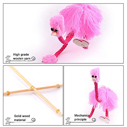 Ylout Navidad Juguete De Peluche Divertido Tirar De La Cadena Marioneta Avestruz Relleno Marioneta Juguete Actividad Conjunta Muñeca Festival Regalo