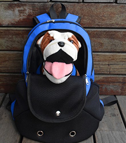 YOUJIA Perro Mochila Ajustable Bolso de Pecho portátil Frente Transpirable para Pequeña Mascota/Cuadrícula Zafiro