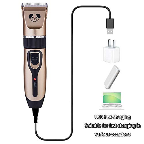 Youyababay Perro Gato Clippers Máquina De Afeitar, Pet Hair Trimmer Eléctrico Perros Piel Clipper Set