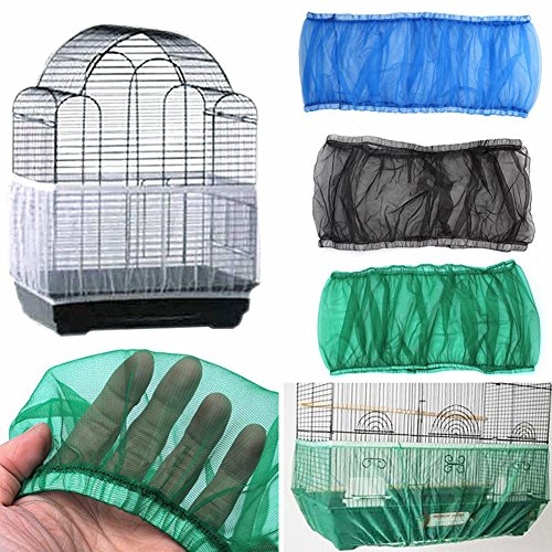 ypypiaol Funda de Nailon para Jaula de pájaros, ventilación en la Parte Superior, de Nailon, Malla, para pájaros Grandes, en 4 Colores, Color Blanco, tamaño Large