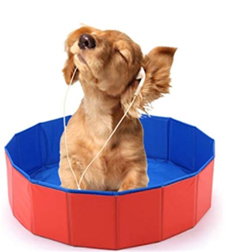 YSYDE - Piscina Plegable para Perros, Cachorros, Gatos, bañadores, Mascotas, niños, Pelotas, estanques de Agua, Esta Piscina Acolchada está Hecha de Material de PVC de Calidad fácil de Plegar