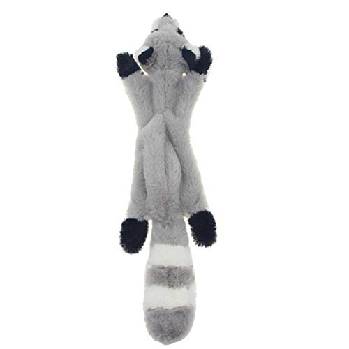 yuandan Animales chirriantes Juguete para Mascotas Perro Liberador de presión Juguete masticable chirriante Ardilla Resistente a la mordedura Sin Relleno Peluche para Perros DM125, Mapache, 45 cm