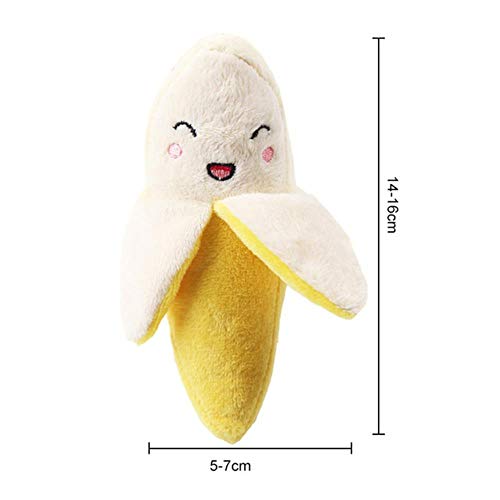 yuandan Toyplush Interactivo para Perros Cute Dog Toys Squeaky Bones Ice Carrot 1 Piezas Puppy Chew Toys Interactive Cat Toys Pet Dogs Sound Toys para Perros pequeños, Banana, G Gratis