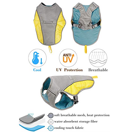 Yuhtech Chaleco de enfriamiento, Chaleco Refrescante Perro Chaleco de Refrigeración para Perros Medianos Perros Grandes (3XL-Chest-88cm-106cm)