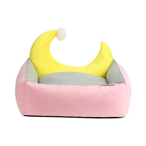 YUIOP Kennel Moon Bed Pet Nest Square Caseta para Perros Desmontable Four Seasons