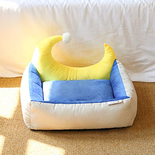 YUIOP Kennel Moon Bed Pet Nest Square Caseta para Perros Desmontable Four Seasons