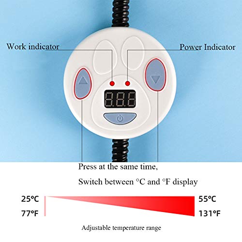 YUNDUO Mascota del cojín de calefacción, Anti Masticar Cable a Prueba de Agua Interior Placa Térmica Eléctrica, para Perros y Gatos El Calentamiento Mat 60CMx45CM, Azul