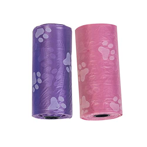 YUnnuopromi 2 rollos/30 Unidades de Bolsas para Recoger Huellas de Perro y Cachorro, Bolsas para excrementos de Caca de Perro, Suministros degradables para Mascotas, Color al Azar