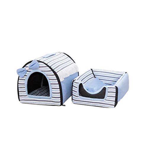 Yuxunqin Casa Nº de Animal doméstico del Gato pequeña Cama del Perro Estera Mascotas Cuatro Estaciones Universal (Color : Blue, Size : S)