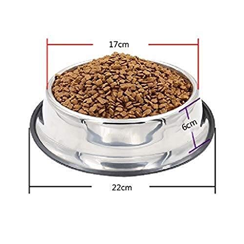 YWSZJ Crisol del Acero Inoxidable del alimento de Perro Cuenco Cuenco del Perro casero Grande Solo Vaso Suministros 22cm