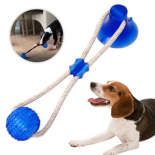 YYMMLLF Pet Molar Bite Toy Multifunción Pet Molar Bite Dog Toys Goma Chew Ball Limpieza de Dientes Elasticidad Segura TPR Soft Puppy Ventosa Mordida Juguete para Perro