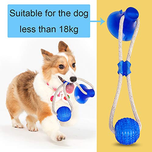 YYMMLLF Pet Molar Bite Toy Multifunción Pet Molar Bite Dog Toys Goma Chew Ball Limpieza de Dientes Elasticidad Segura TPR Soft Puppy Ventosa Mordida Juguete para Perro