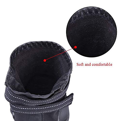 Zapatos al aire libre para perros, 4PCS Botines impermeables para correr para cachorros Protectores antideslizantes para patas de mascotas Zapatillas transpirables con velcro reflectante,Negro,8#