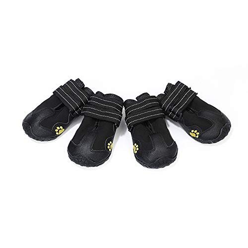 Zapatos para perros Paw Protector para perros medianos, grandes y resistentes al agua, resistentes y resistentes, antideslizantes, botas para perros, para todo tipo de clima, 4 piezas por Alxcio