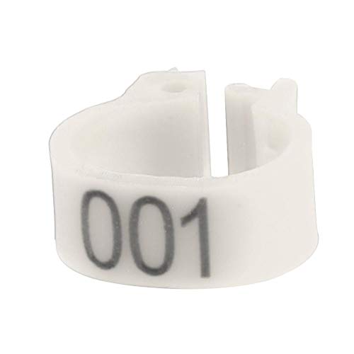 Zerodis Lote de 100 Anillos para Patas de Aves de Corral de 8 mm para Palomas Anillos de Aves Anillos de Muslo de Aves de Corral Etiquetas para Palomas(Blanco)