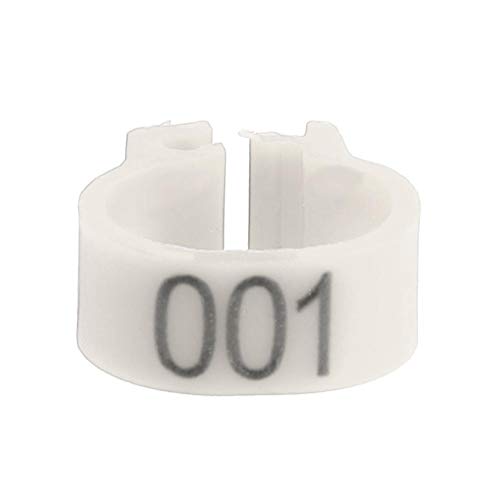 Zerodis Lote de 100 Anillos para Patas de Aves de Corral de 8 mm para Palomas Anillos de Aves Anillos de Muslo de Aves de Corral Etiquetas para Palomas(Blanco)