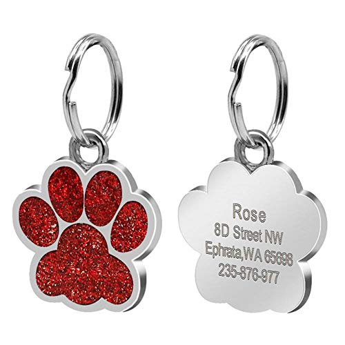 ZIMO Etiqueta de perro Grabado personalizado para mascotas Collar de perro Accesorios Accesorios Cachorro de gato personalizado Etiqueta de identificación Pata de hueso de acero inoxidable Etiquetas d