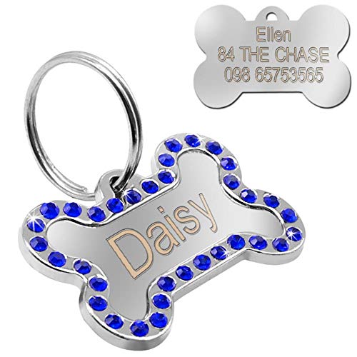 ZIMO Etiqueta para Perro Grabado Personalizado Mascota Accesorios para Collares de Perro Etiqueta Personalizada de identificación del Cachorro de Gato Etiquetas de Nombre de la Pata de Hueso de Acero